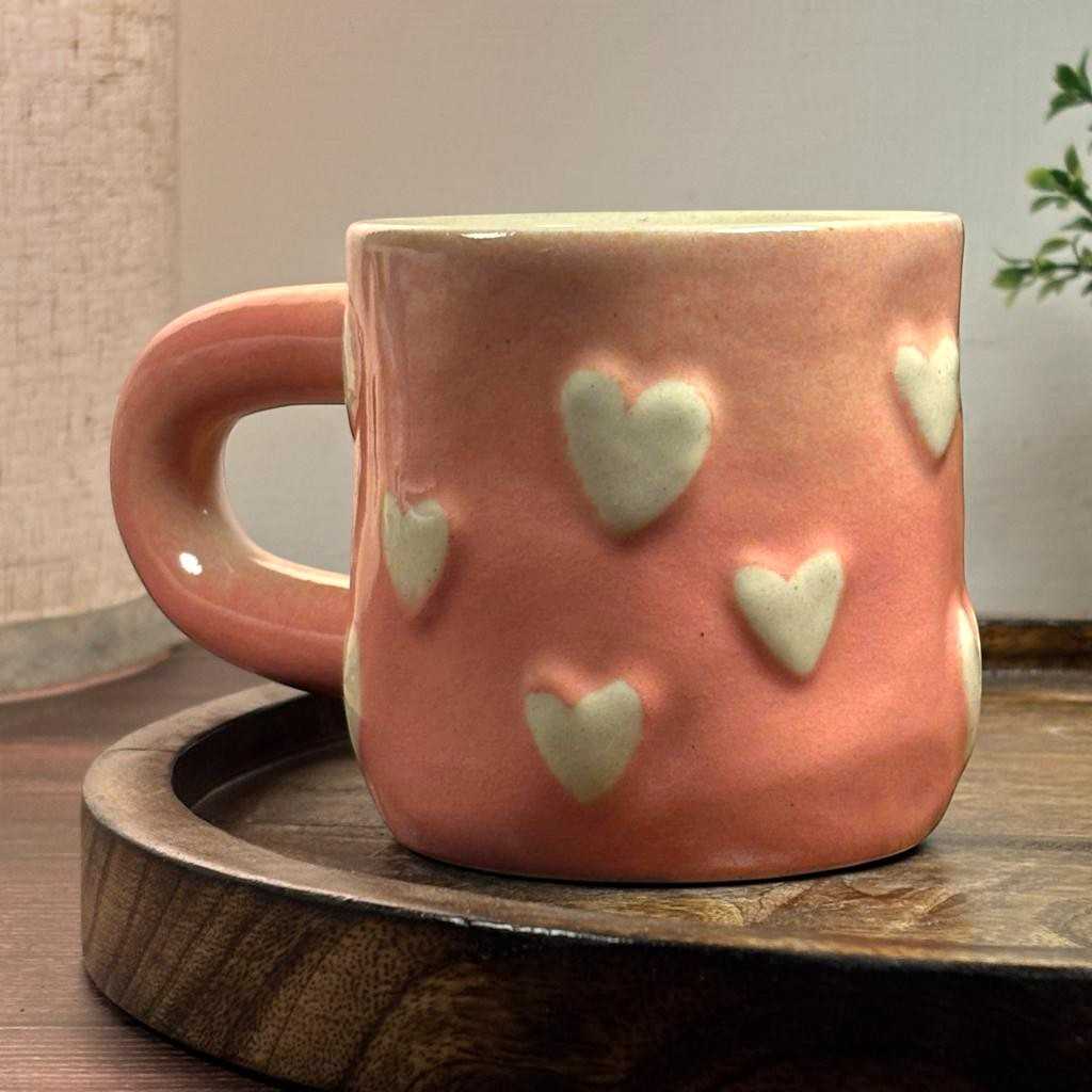 Puffy Hearts Ceramic Mug