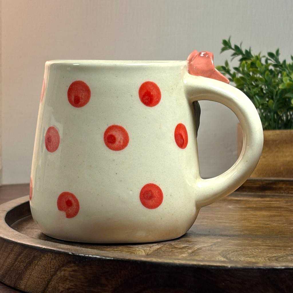 Polka Rose Ceramic Cup