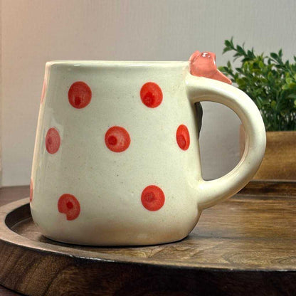 Polka Rose Ceramic Cup