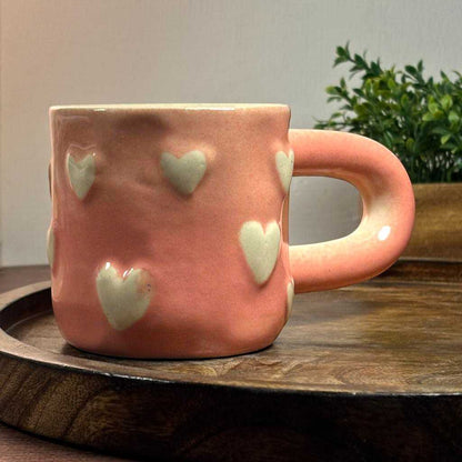 Puffy Hearts Ceramic Mug