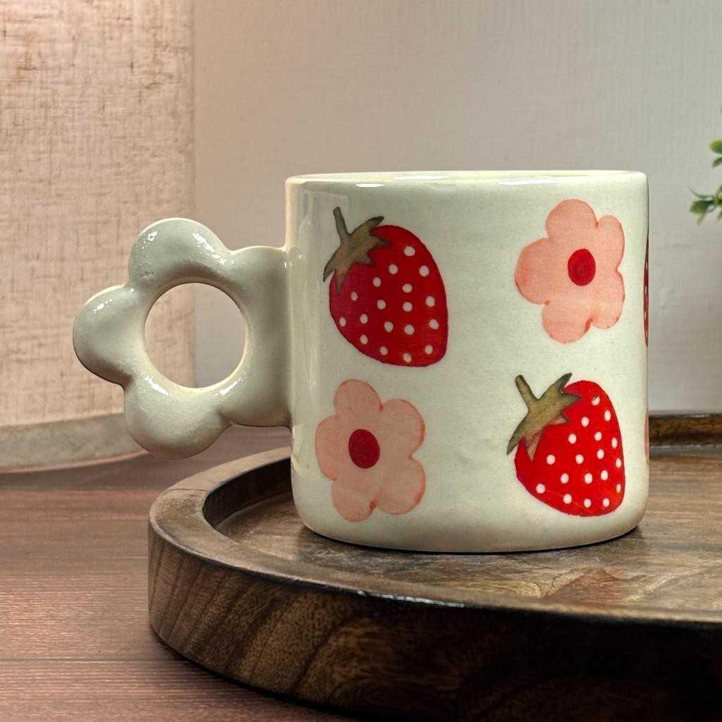 Strawberry Bloom Ceramic Cup