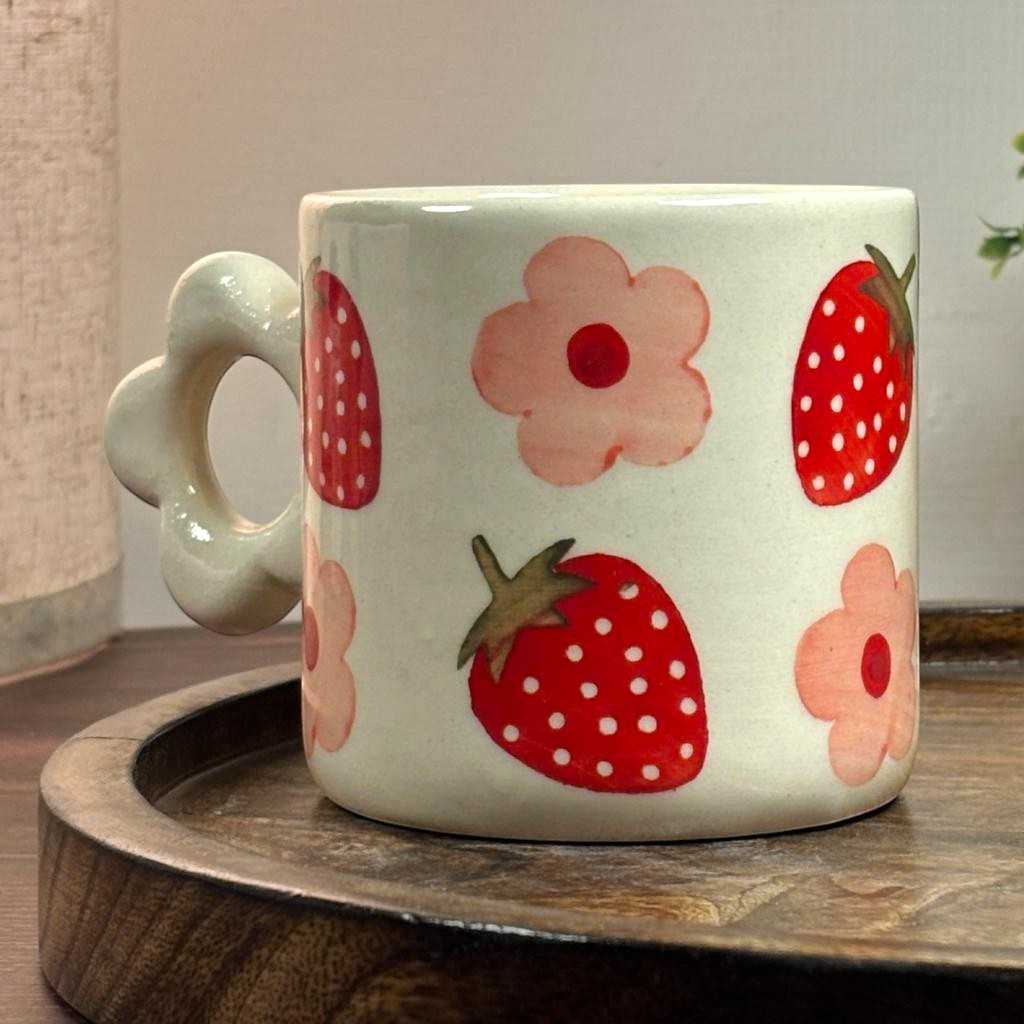 Strawberry Bloom Ceramic Cup