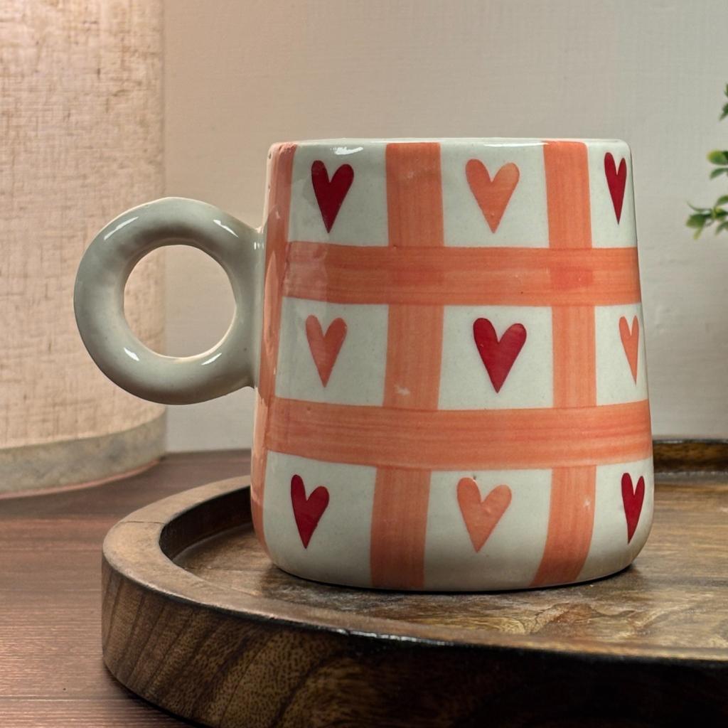 Heart Lattice Ceramic Cup