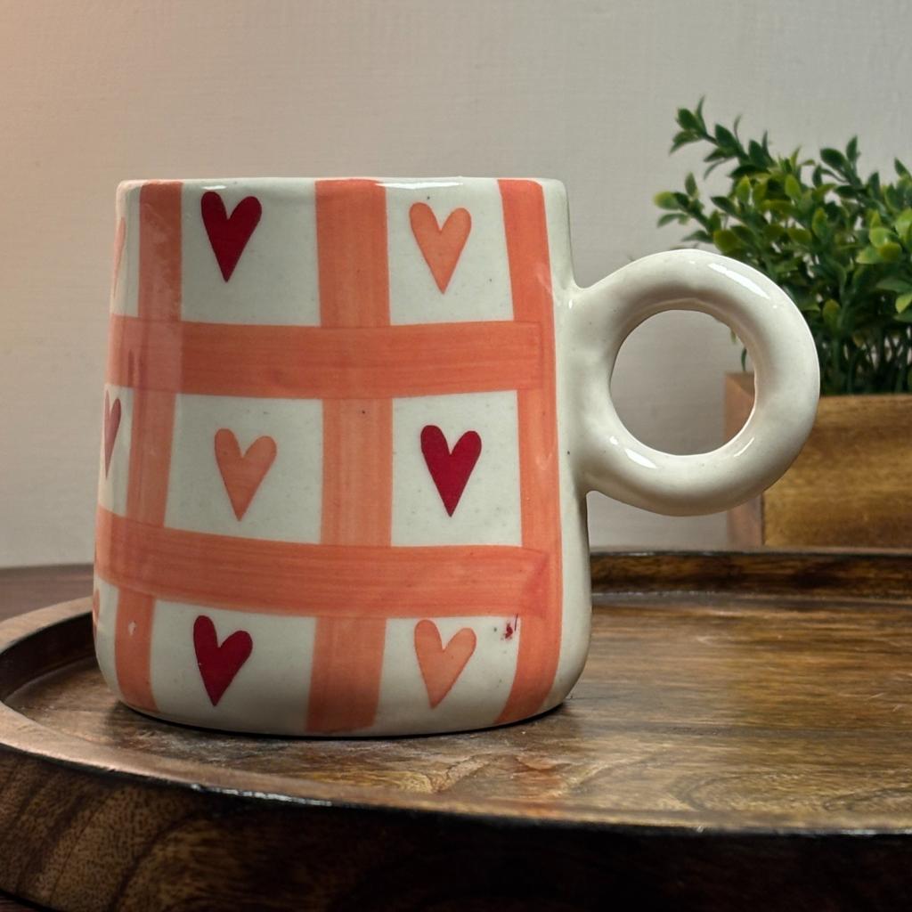 Heart Lattice Ceramic Cup