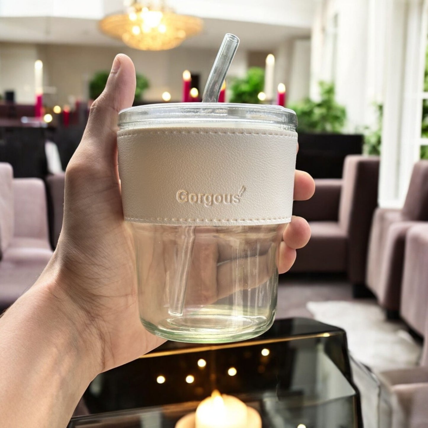 All-Purpose Premium Glass (With Straw and Lid)